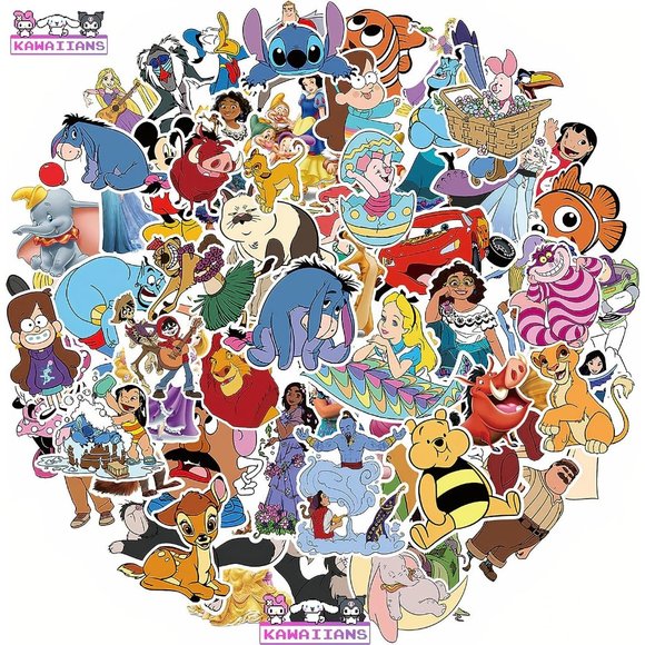 100Pcs Kids Mixed Cartoon Vinyl Waterproof Animation Decal Water Bottle Stickers - Picture 9 of 9